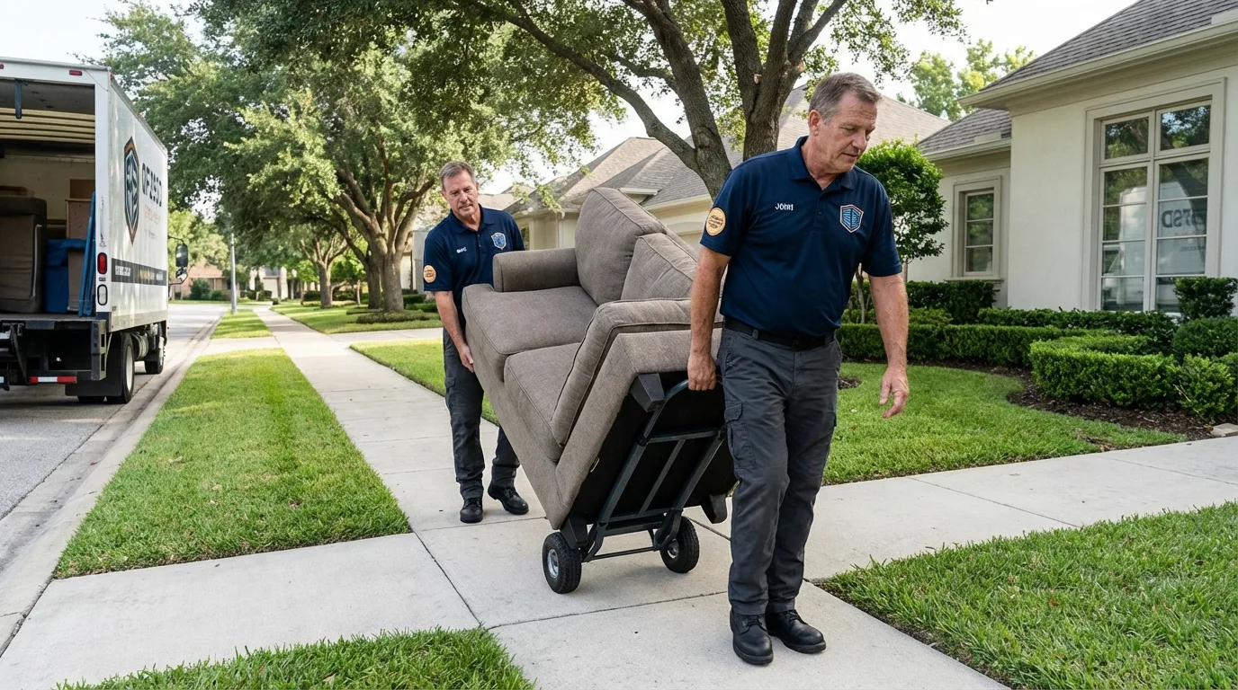 Local residential moving crew loading furniture in Niverville, NY